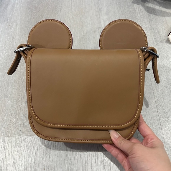 NEW | Authentic Coach X Mickey Mouse Purse | Satchel | Brown Leather | Rare - Picture 1 of 8